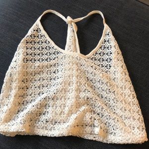 PINK Victoria Secret, crochet swim coverup top.
